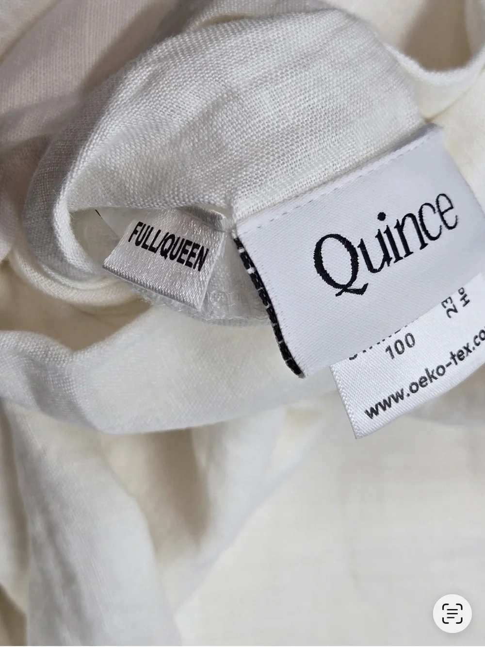NWT QUINCE European Linen Duvet Cover Full/Queen White 0556
